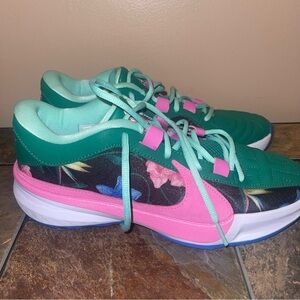 Nike Zoom Freak 5 Floral Pink and Green Sneakers